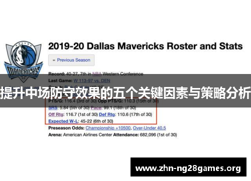 提升中场防守效果的五个关键因素与策略分析 提升中场防守效果的五个关键因素与策略分析